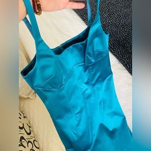 Beautiful vintage satin finish D&G sheath dress. Scoop bust. Beautiful color.